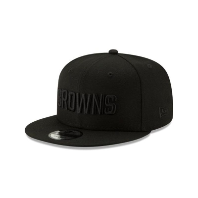 Cleveland Browns Gorra | New Era NFL Basic Black On Black 9fifty Snapback Cap Mexico - Negros